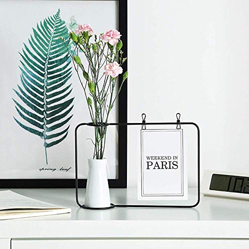 CHUTD Wohnzimmer Eisenrahmen Dekoration Vasen Nordic Hydroponic Vase Blumentopf Einfache Eisenrahmen Keramik Blumen Grün Pflanzgefäß Schmiedeeisen Rahmen Pflanzenbehälter für Home Office (Farbe: S
