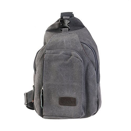 BESTOYARD Mochila casual de lona para esportes ao ar livre, bolsa de ombro transversal transversal p