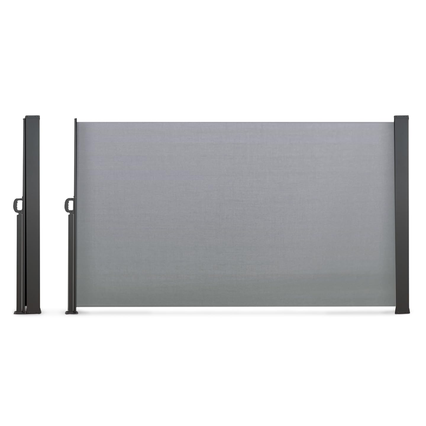 IDMarket - Biombo exterior retráctil (160 x 400 cm), color gris claro