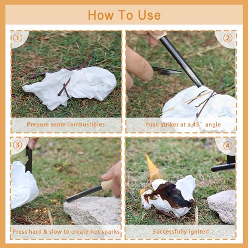 2-Pack-Fire-Starter-Survival-Tool-Flint-and-Steel-with-Ferro-Rods-Fire-Starters-for-CampfiresFire-Steel-with-Paracord-and-Whistle-for-Camping-Hiking-Hunting-Emergency-Rescue