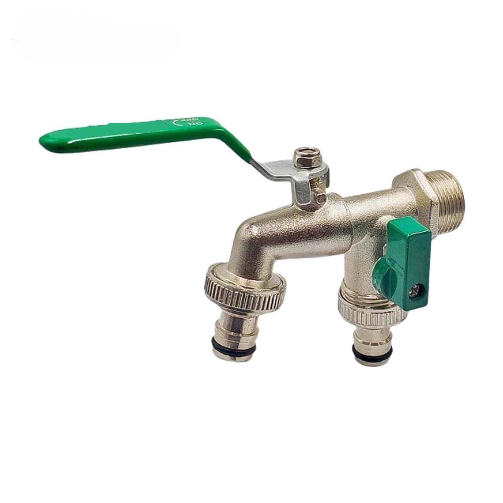 Rubinetto Giardino Rubinetto da Giardino 3/4 in Lega di Zinco con Rubinetto a Doppio nipplo con Un Ingresso e Due uscite
