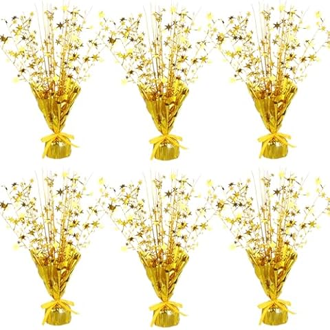 6Pack Gold Star Foil Table Centrepieces Cover