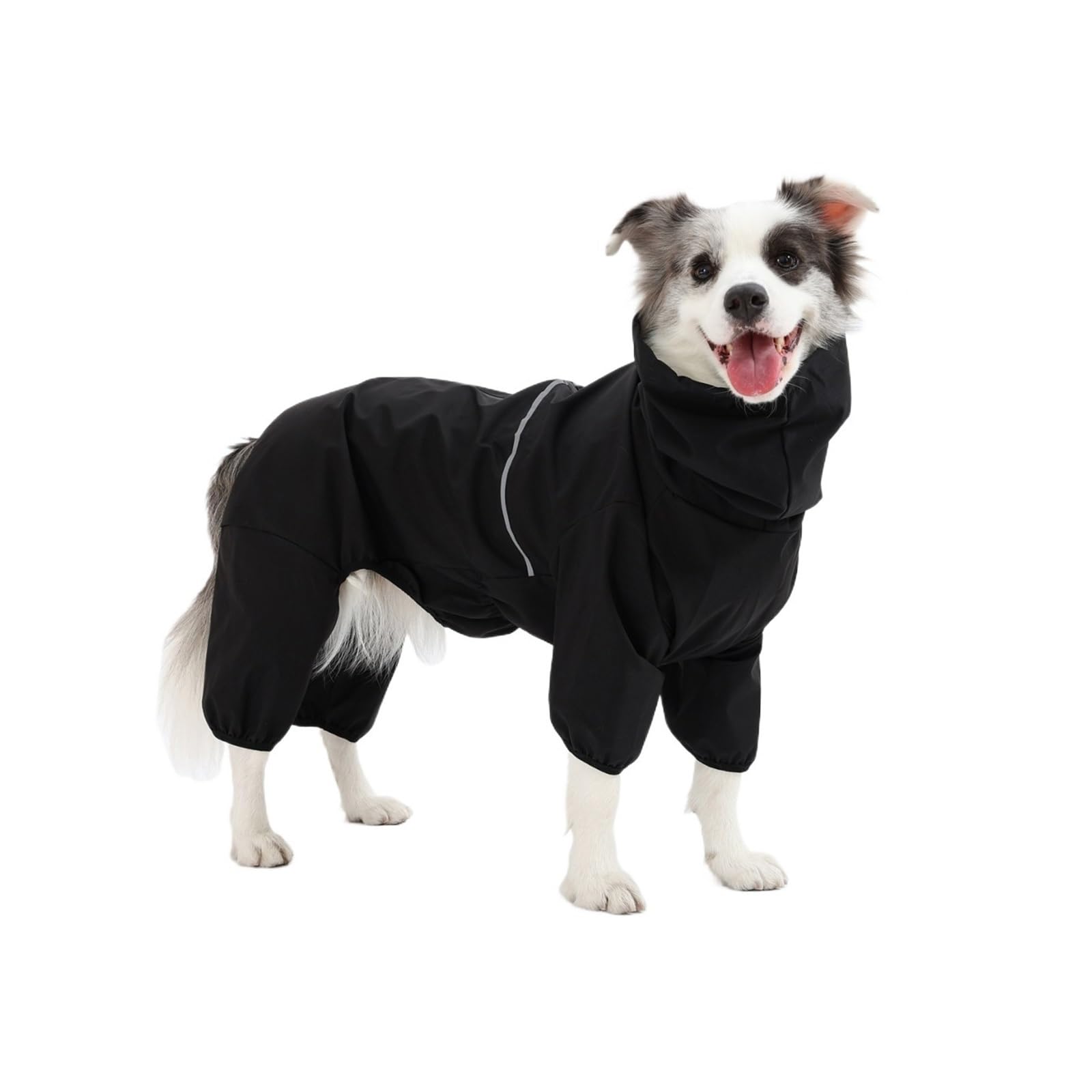 Wodoodporny i wiatroszczelny kombinezon dla średnich i dużych psów - idealny do Border Collie, Labrador, Shiba Inu(Black Wodoodporna kurtka, 7XL)