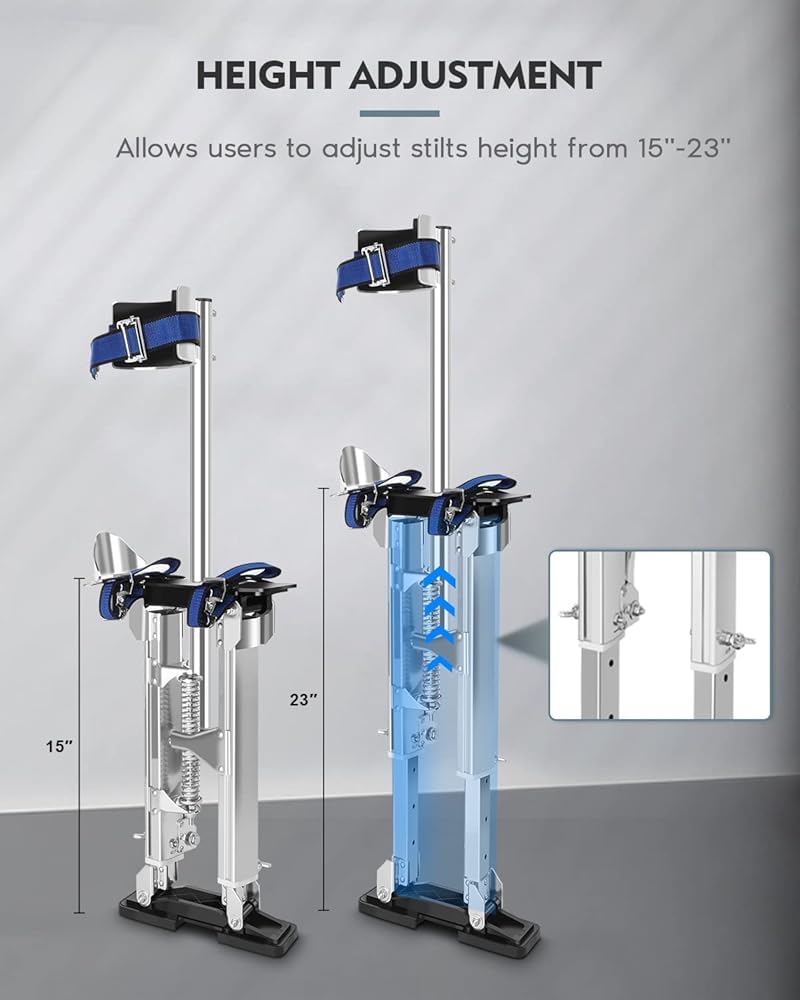 Échasses de cloison sèche de 122 à 162,6 cm pour adultes, hauteur réglable en aluminium pour la peinture, l'élagage des branches ou le nettoyage
