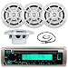 Great New Kenwood Marine Boat Yacht Outdoor Bluetooth Stereo CD MP3 Player USB iPod iPhone Pandora AM/FM Reciver, 4 X Kenwood 6.5" Inch Waterproof Speakers Enrock Antenna - Marine Audio Kit