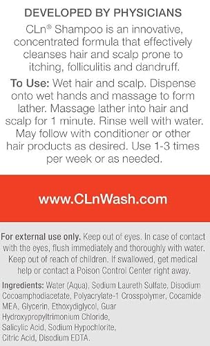 Cln® Shampoo For Scalp Prone To Folliculitis, Dermatitis, Dandruff, Itchy And Flaky Scalp (8 Oz) #TOP2