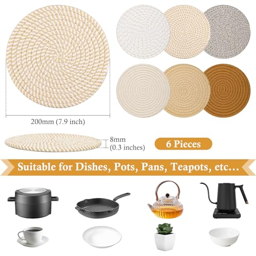 Billbotk-8-Trivets-for-Hot-pots-and-Pans-6-Heat-Resistant-Hot-Pads-Pot-Holders-for-Kitchen-Hot-Plate-Mats-for-Table-Home-Essentials-Fall-Decorations-for-Home-and-Farmhouse Billbotk 8 Trivets for Hot pots and Pans 6 Heat Resistant Hot Pads Pot Holders for Kitchen Hot Plate Mats for Table Home Essentials Fall Decorations for Home and Farmhouse