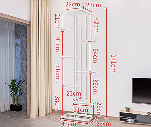 Scaffale verticale per piante a più livelli in metallo robusto con supporto per vasi da fiori e scaffale per riporre vasi per interni ed esterni, giardino, balcone, patio, vaso per piante in vaso
