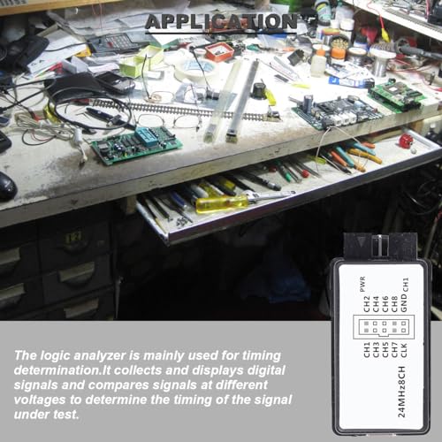 Image of USB Logic Analyzer Device kit USB Cable 24MHz 8CH 24MHz 8 Channel UART IIC SPI Debug with 6 Colors Test Hook Clip Set Mini to USB Cable Dupont Cable for Arduino FPGA M100 SCM