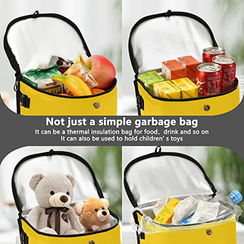 Image of Wudan Small Car Trash Can Gold Accessories for Garbage Storage Organizer with Lid Waterproof Portable Auto and Truck Interior Seat Bin