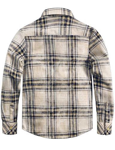 VATPAVE Boys Flannel Button Down Shirt Casual Long Sleeve Plaid Shirts 6-14 Years2