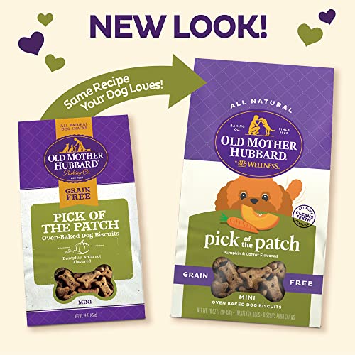 Old Mother Hubbard By Wellness Pick Of The Patch Grain Free Natural Dog Treats, Crunchy Oven-Baked Biscuits, Ideal For Training, Mini Size, 16 Ounce Bag #TOP2
