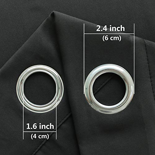 Image of DWCN Blackout Curtains - Grommet Thermal Insulated Curtain Drapes 38 x 54 Inch Length Window Block Light for Bedroom Living Room, 2 Thick Black Panels