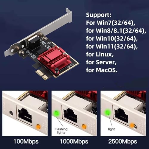 Tarjeta de Red PCI-E x1 a RJ45 RTL8125 IEEE 802.3 2.5G Ethernet para PC de Escritorio miniatura 5