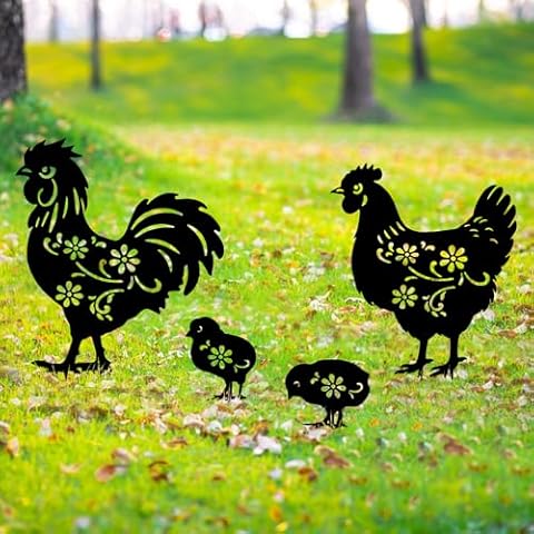 GDNSFIT Chicken Metal Garden Decor Cover