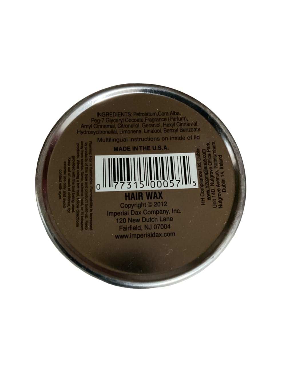 DAX HAIR WAX WASHABLE HAIR DRESS 3.5oz hold and add shine.