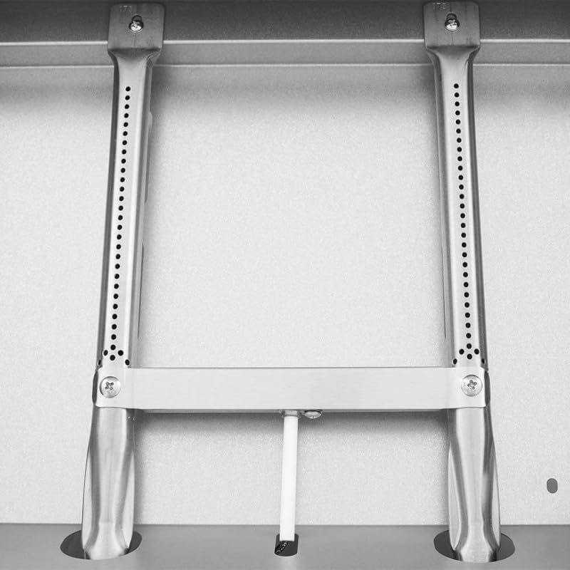 BRASERO BY FAVEX - Plancha gaz Alma 2 feux - Plaque en acier émaillé - 2 brûleurs - Piezo mécanique - Puissance 4,8 KW - Surface de cuisson 44 x 34 cm - Tiroir graisses - Jusqu'à 6 convives