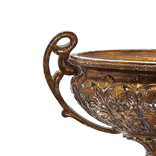 Deco 79 Polystone Decorative Decorative Bowl Ornate Decorative Container with Handles, Decorative Keepsake Box 19" x 10" x 12", Gold by Deco 79 - Image 5