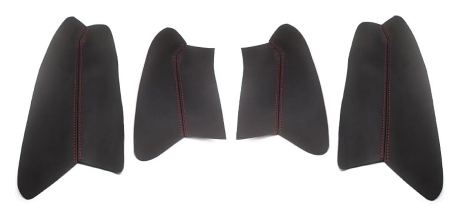 Qwqnsd Black Red For Focus 2019 Car Door Handle Armrest Panel Microfiber Leather Cover Interior Trim Car Interior Mouldings(Black Red)