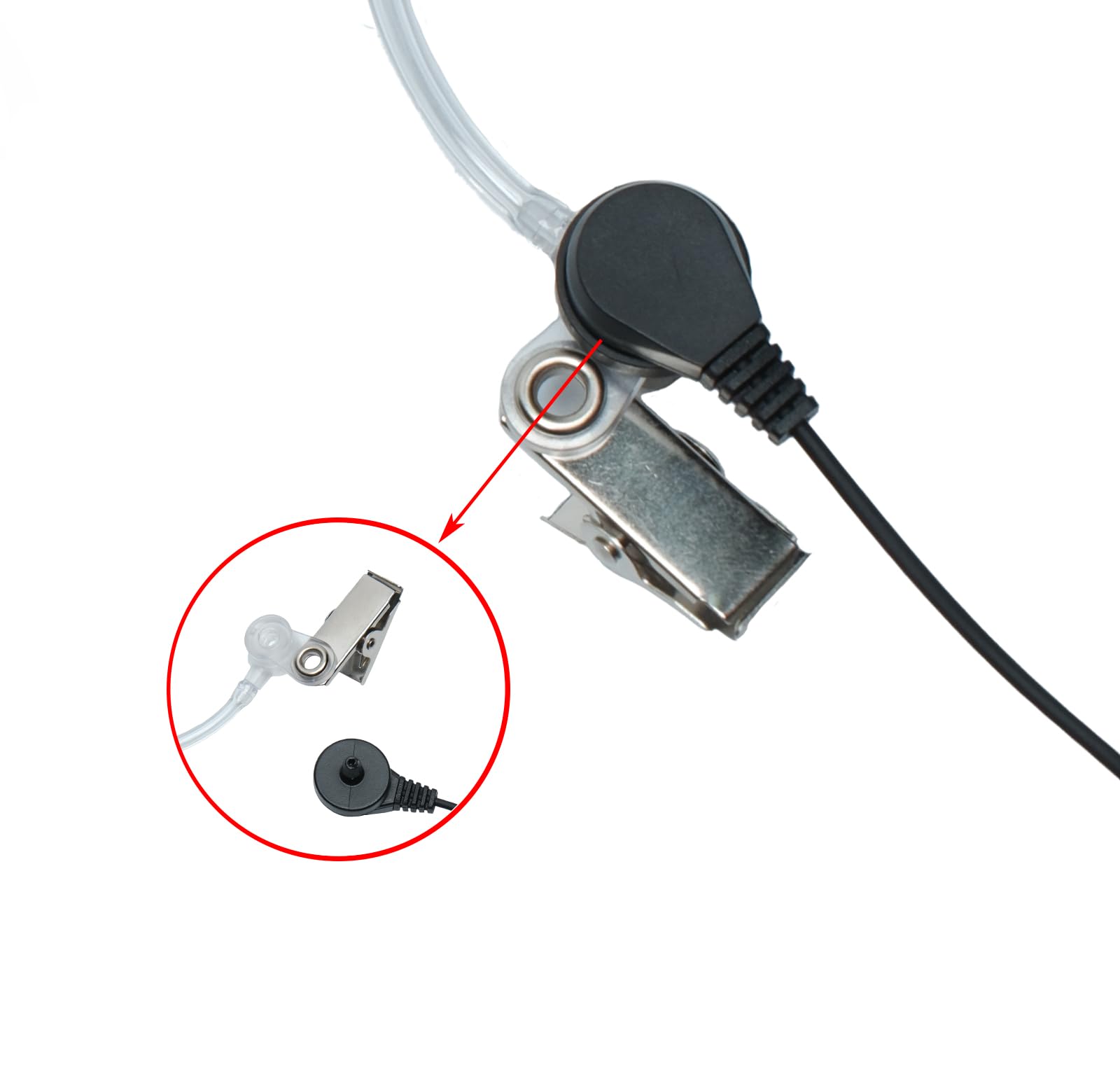 Sarcia Zestaw słuchawkowy z mikrofonem PTT kompatybilny z Kenwood NX-1200 NX-1300 TK-2107 Baofeng UV-5R UV-82 BF-F8HP K1 RT21 RT22 RT68 H-777S Pxton Walkie Talkie 2-drożne radio z rurką akustyczną, 2