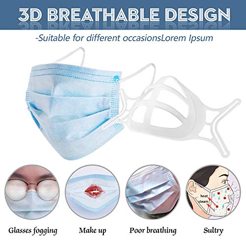 Upgrade Face Bracket Turtle Inner Mask Bracket Support Frame, Cool Plastic Protection Stand Cloth Mask for Women & Men As Seen on TV (White 5PCS)