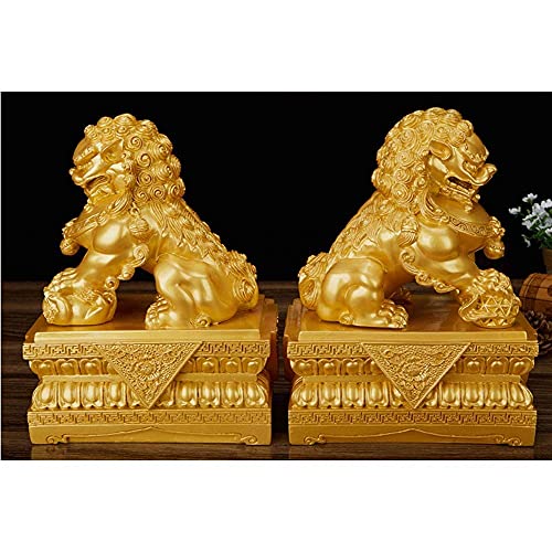 Statues de Chiens Fu Foo résine pour briser la monotonie du jardin et du bureau - 4