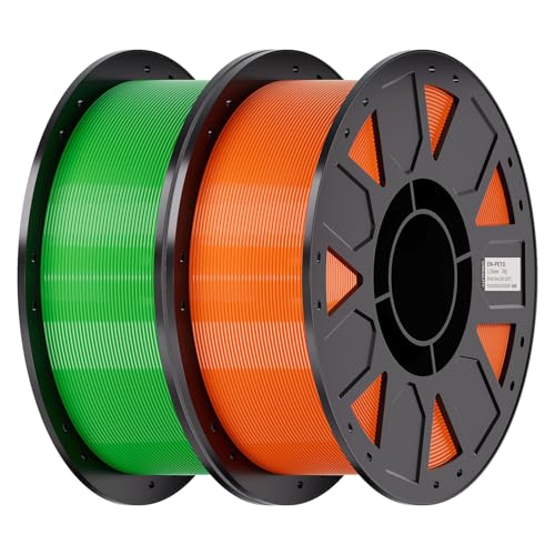 Image of Creality Ender PETG 3D Printer Filament 1.75mm 2KG (4.4bs), High Precision, Strong Toughness, Odorless, Better Flow, Moistureproof 3D Printing Ender PETG Filament, Green & Orange