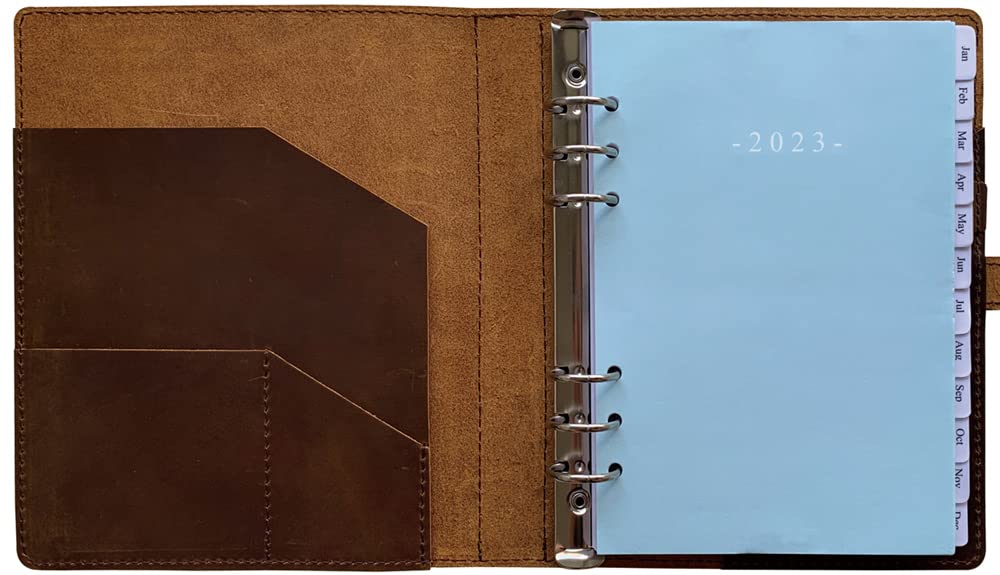 Notebook A5 / A6 in a leather substitute/ Planner binder Brown Glass