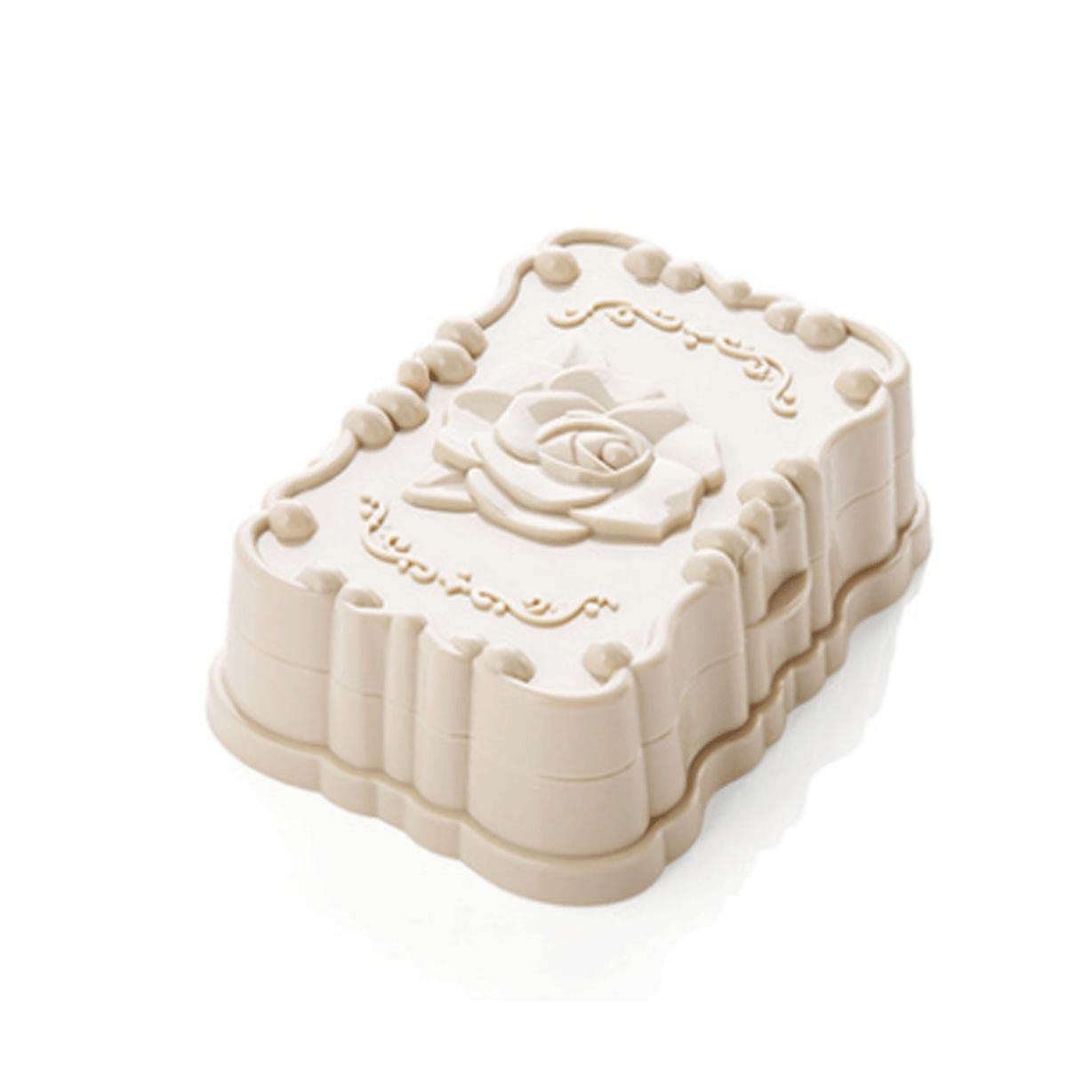 Soap Holder, Simple with lid Soap Dish with Drainage Soap Container Plastic Soap Case Box Saver Countertop Soap Dish Holder Portable Soap Box Easy to wash(Beige)