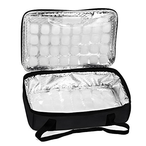 FlexiFreeze Insulated Dessert Cooler - Casserole Carrier for Cold Dishes Black