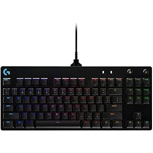 Logitech G PRO Teclado mecánico para juegos, diseño ultra portátil sin llave, cable micro USB desmontable, 16.8 millones de teclas de color LIGHTSYNC RGB retroiluminadas (renovado)