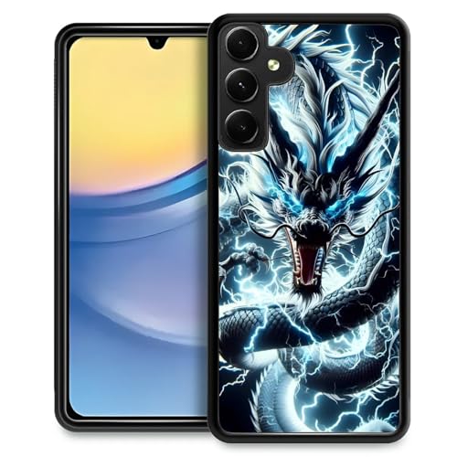 Zeggi for Samsung Galaxy A16 Case 6.7″ with Lightning Dragon Four Corner Airbag Protection Design Soft Silicone Frame Personalized Pattern Case Compatible with Samsung Galaxy A16 for Men