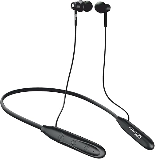 Kratos Echo Max Rich Bass Neckband Earphones with 13 mm Driver, 30 Hours Long Playtime, Latest Bluetooth v5.3, Type C Fast Charging, Magnetic Buds,…