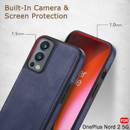 Image of TheGiftKart Genuine Leather Finish Back Cover Case for OnePlus Nord 2 5G / Nord 2 Pac-Man Edition | Shockproof Design | Camera & Screen Protection | Stunning Minimalist Design Back Cover Case