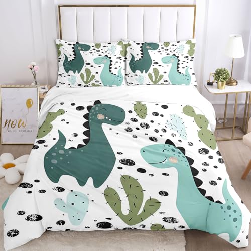 Tsopefi Ropa De Cama Infantil Con Estampado De Dinosaurios, Linda Caricatura Colorida Con Estampado De Dinosaurios, Juego De Cama Decorativo Juguetón Para Niños Y Niñas C, 200 X 200 Cm