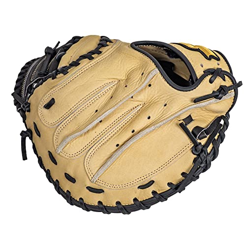 Ssk Z5 Craftsman Baseball Catcher’s Mitt – 32.5” - 33” - 33.5” – Right & Left Hand Throw (Camel/Black, 33" - Left Hand Throw) #TOP4