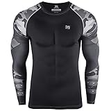 zipravs Sports Compression Workout Shirts Rash Guard Long Sleeves Jiu Jitsu BJJ MMA Baselayer