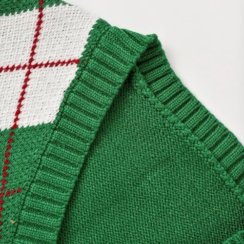 Image of Women's Sweater Vest,Y2K Sleeveless Pattern Preppy Style Knitted Crop Tank Top for Girl