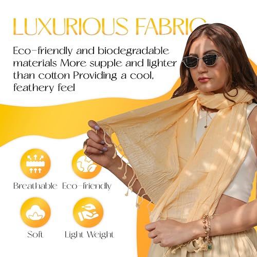 THE ART BOX 100% Cotton Solid Women's Fashion Scarf Pashmina Shawl Wrap Long Lightweight Scarves For Men & Women3