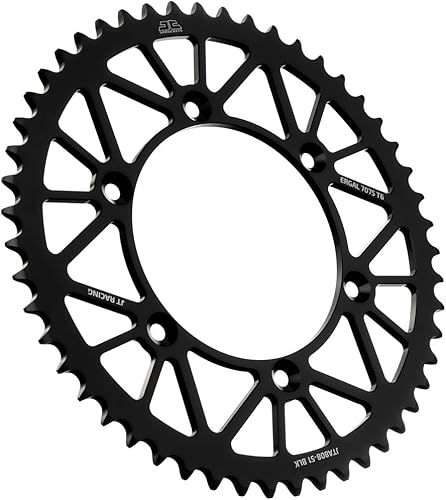 JT Sprockets JTA808.51BLK Negro Racelite anodizado aluminio 7075 T6 piñón trasero, solo