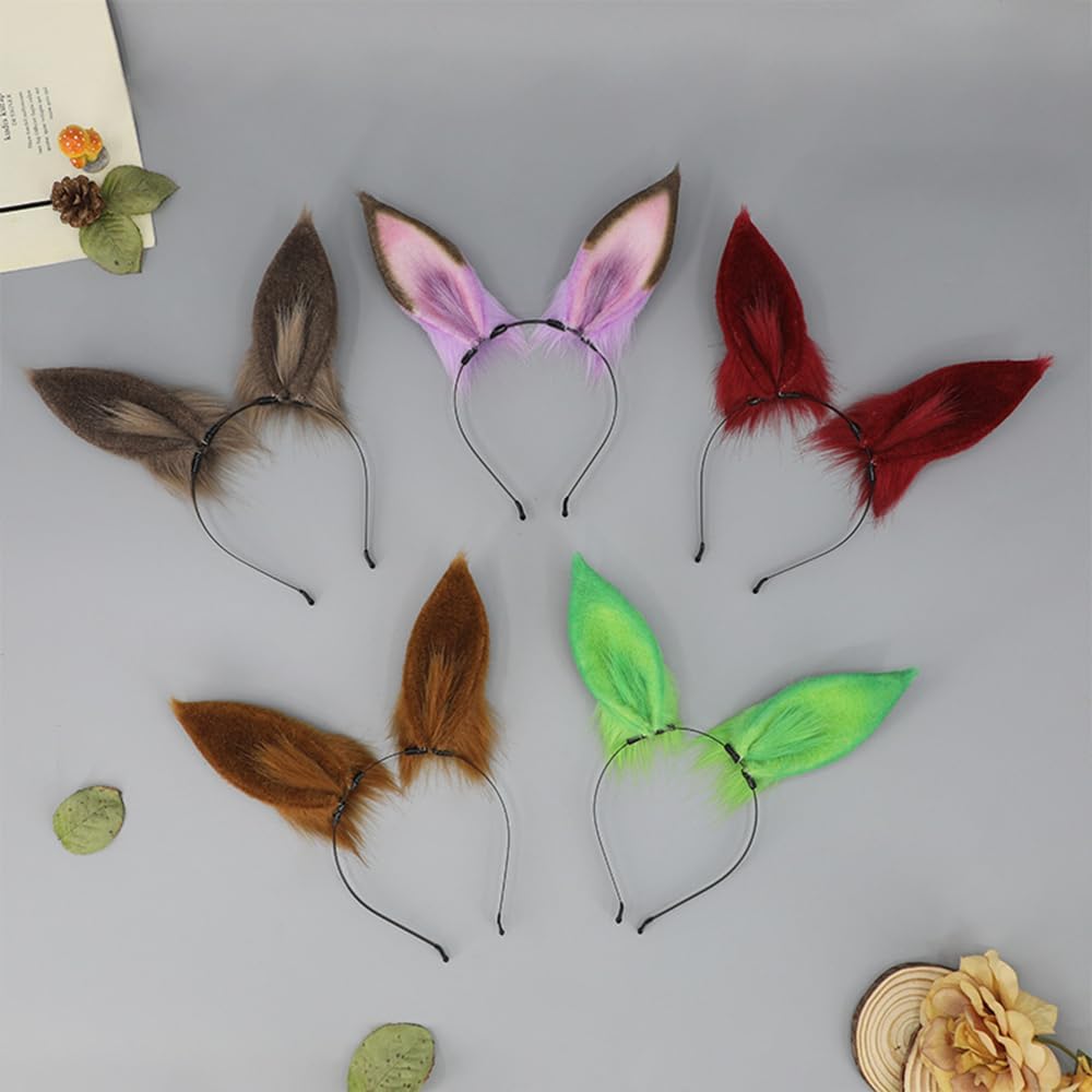 Horse Ears Headband Faux Fur Animals Ears Headwear Farm Horse Costume Hair Accessories for Cosplay Party