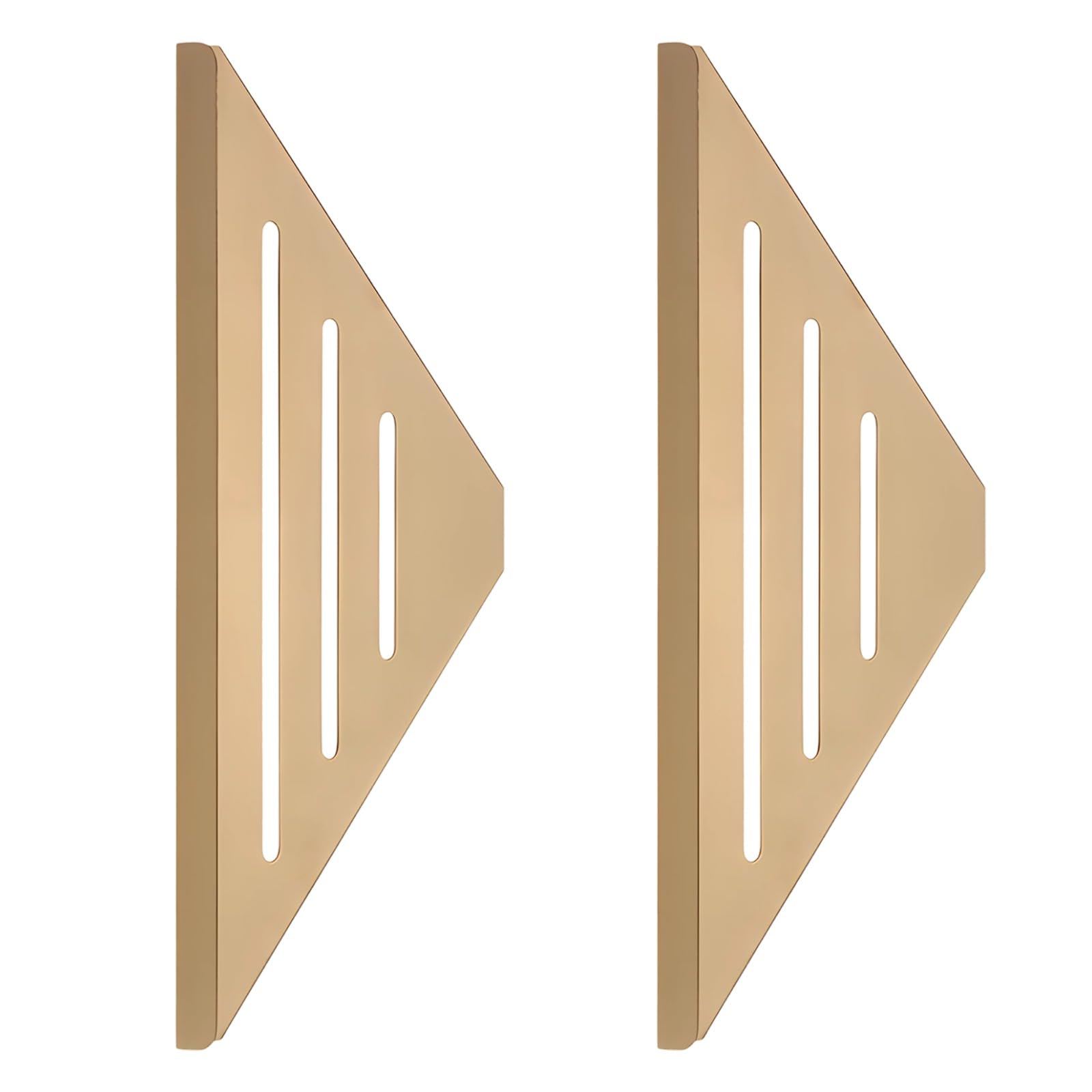 Packool 2 Pcs Brushed Golden Corner Shower Shelf, Rustproof for Bathroom, Kitchen, 304 Stainless Steel Bathroom Corner Shelf, Drill Mounted Triangle Shower Caddy Organizer