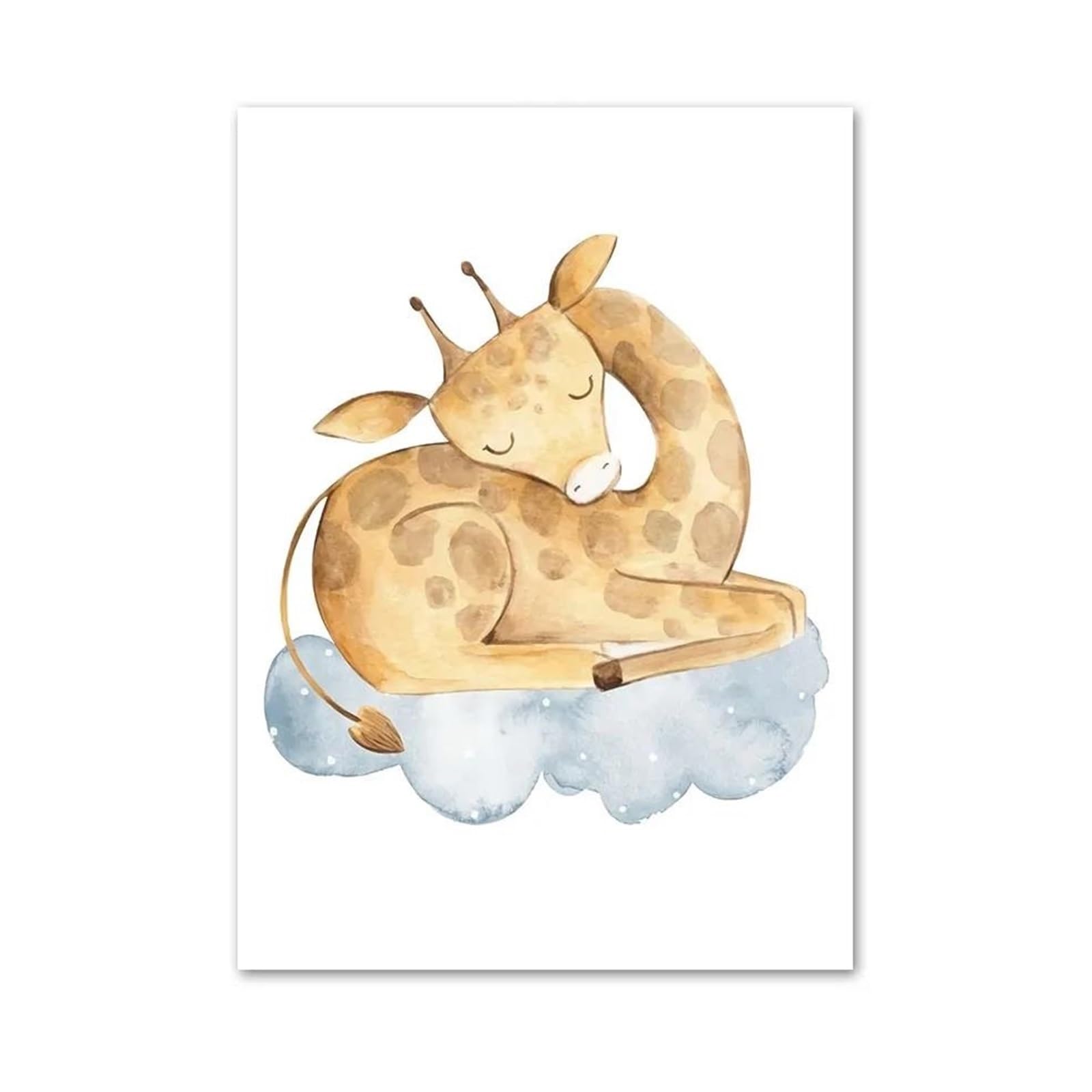 Xenite A Wall Rt Canvas Prints Giraffe Raccoon Pand Sloth Wall Rt Posters No Frame Prints Cloud Moon Canvas Pictures Baby Kids Room Home Decor(,50X70cm)
