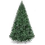 U-miss 7.5ft Artificial Holiday Christmas Tree for Home, Office, Party Decoration, more than 1,450 Tips, Easy Assembly, Metal Foldable Base