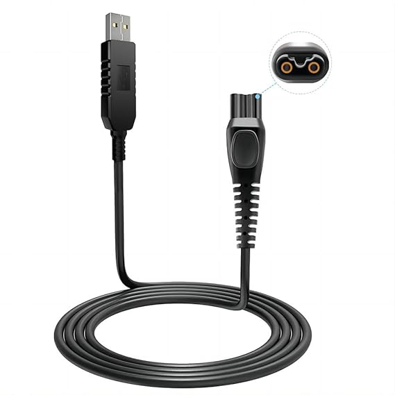 HQ8505 Shaver Charger Cord Compatible with Philips HQ8505 3000 5000 7000 Series mg7790 mg5750 Electric Shaver Beard Trimmer 15V AC Adapter Power Supply Charging Cord (Adapter Not Included)