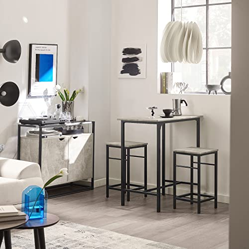 SoBuy Juego de Mesa Alta para Comedor, Conjunto de Bar con 2 Taburetes, Mesa de Cocina Moderna Ideal para Espacios Reducidos, OGT10-HG - imagen 9