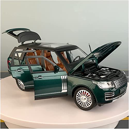 Image of 1:24 Scale Model Rang-Rover Refender Diecast Metal Cars Openable Door with Sound Light Pullback Toy Car for Kids