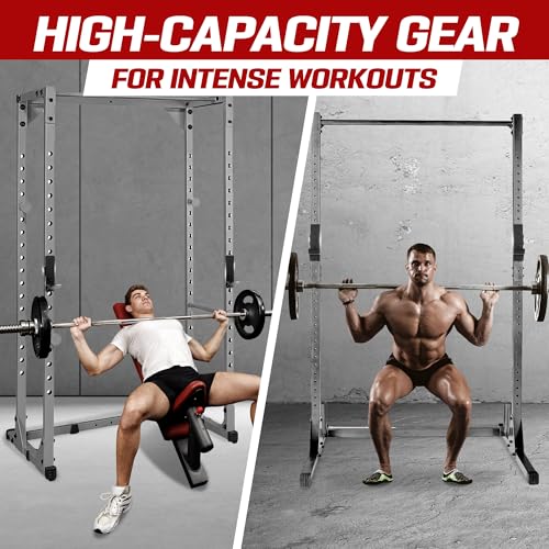 Yes4All J-Hooks Barbell Holder for Power Rack - J Hook Weight Rack / Fitness Racks J Hook - Fit 2x2 inch Square Tube (Pair) - Thumbnail 7