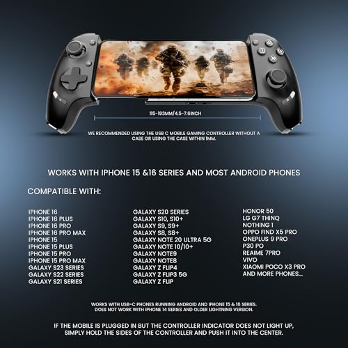 Image of Nextech Klutch One Gamepad with iPhone 15 & Above /Android, XBOX, HID & Keymap Modes | Type C & Bluetooth Connectivity | Gaming Controller for Mobile, PC,Console | Mobile Gamepad & Mobile Controller