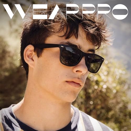 wearPro Polarised-Sunglasses-Mens-Womens-UV400-Protection Rectangular Sunglasses Retro Black Sun Glasses Unisex Classic Ultralight Shades For Cycling Driving Fishing - Image 3